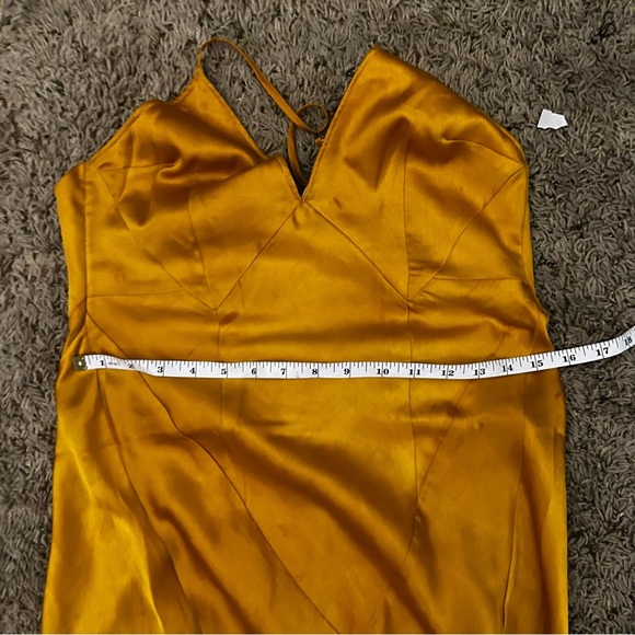 We Are HAH! Give it the slip golden midi slip dress; adjustable 🍝 straps; sz m - Picture 4 of 9